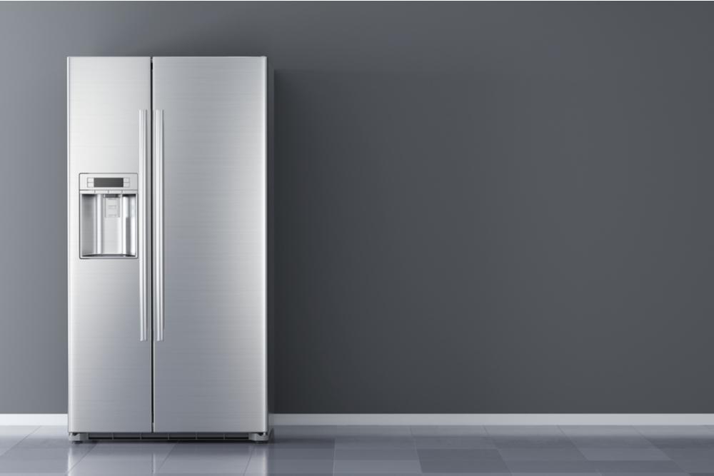 Photo of a stainless steel side by side refrigerator