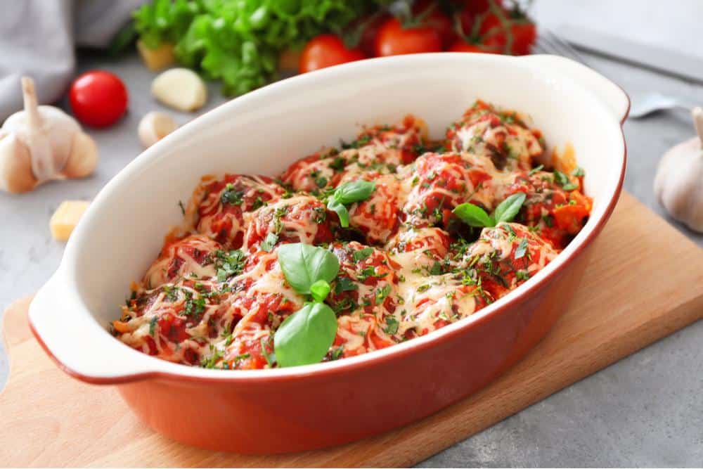 Photo of Ceramic Baking Dish with Meatballs