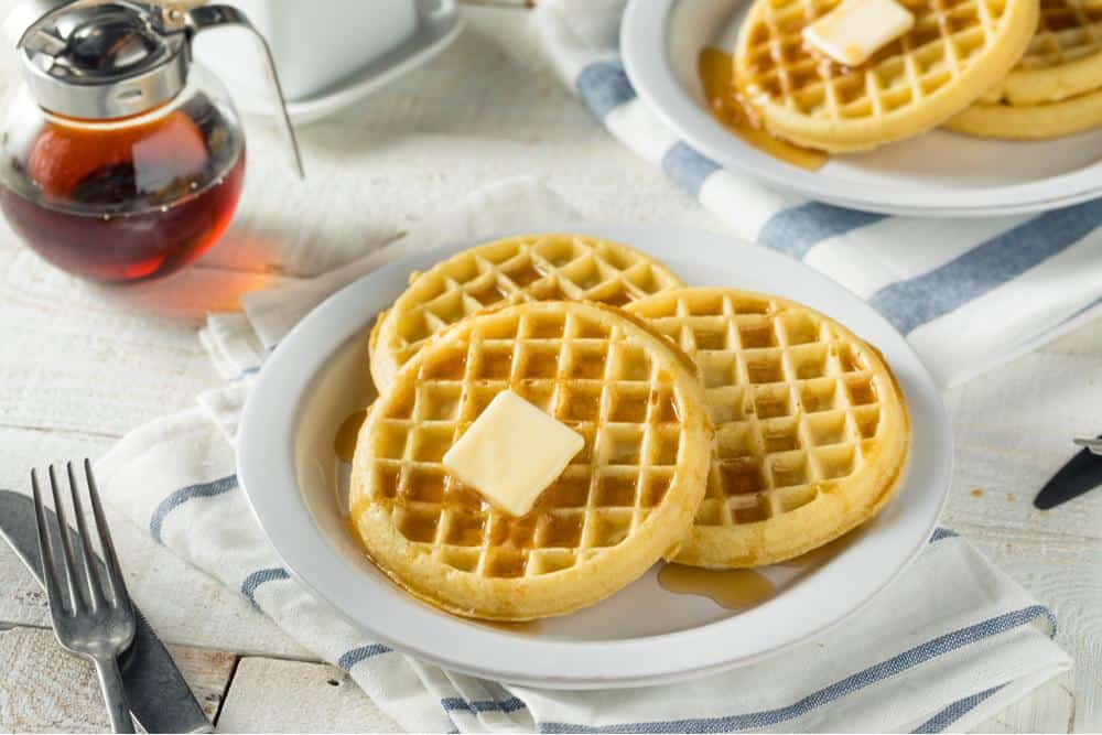 Photo of Frozen Waffles Heated and on the Breakfast Table