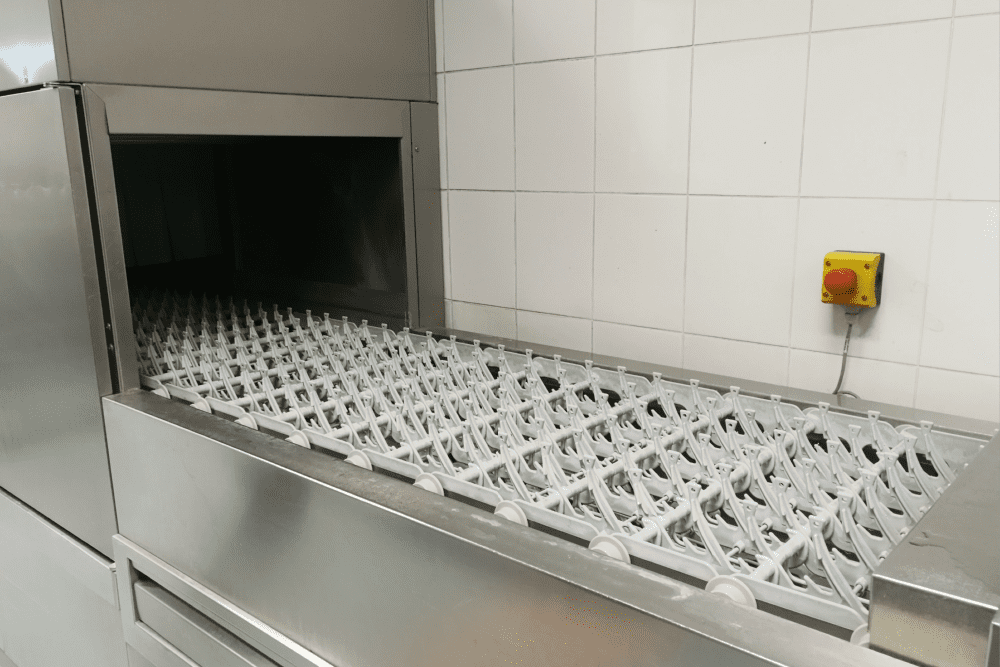 Photo of a commercial dishwasher