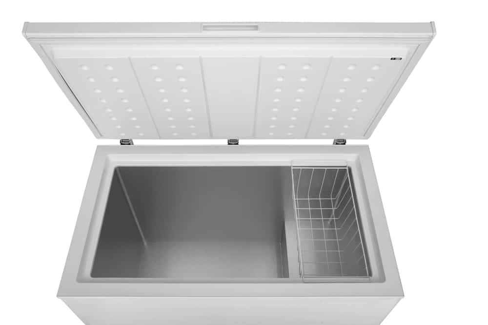 Photo of an open chest freezer