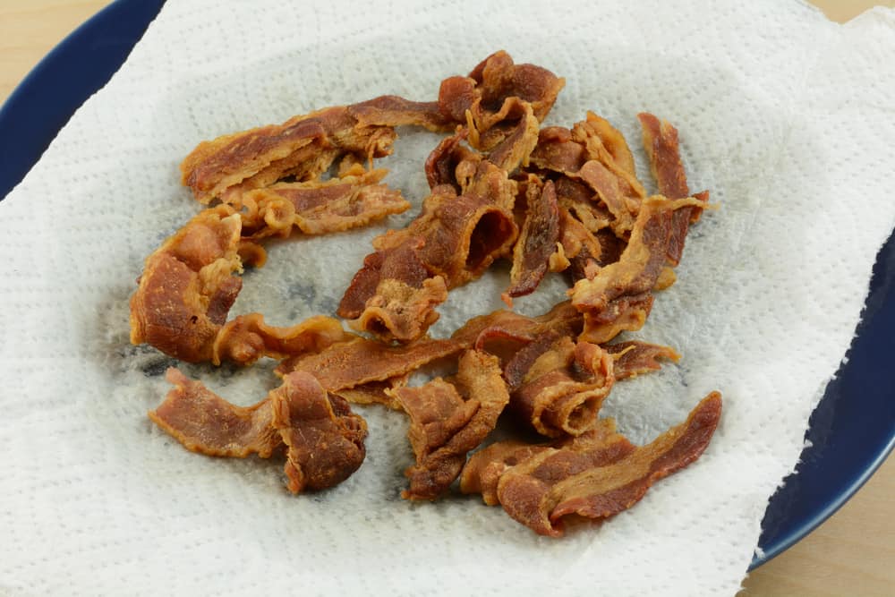 Photo of bacon cooked in a microwave