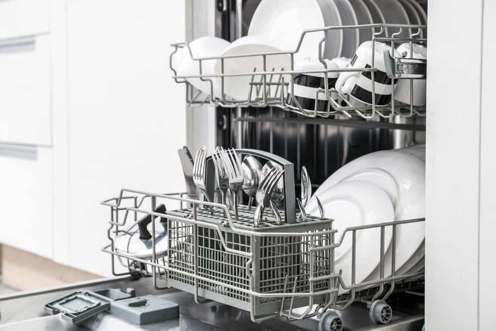 Photo of open dishwasher