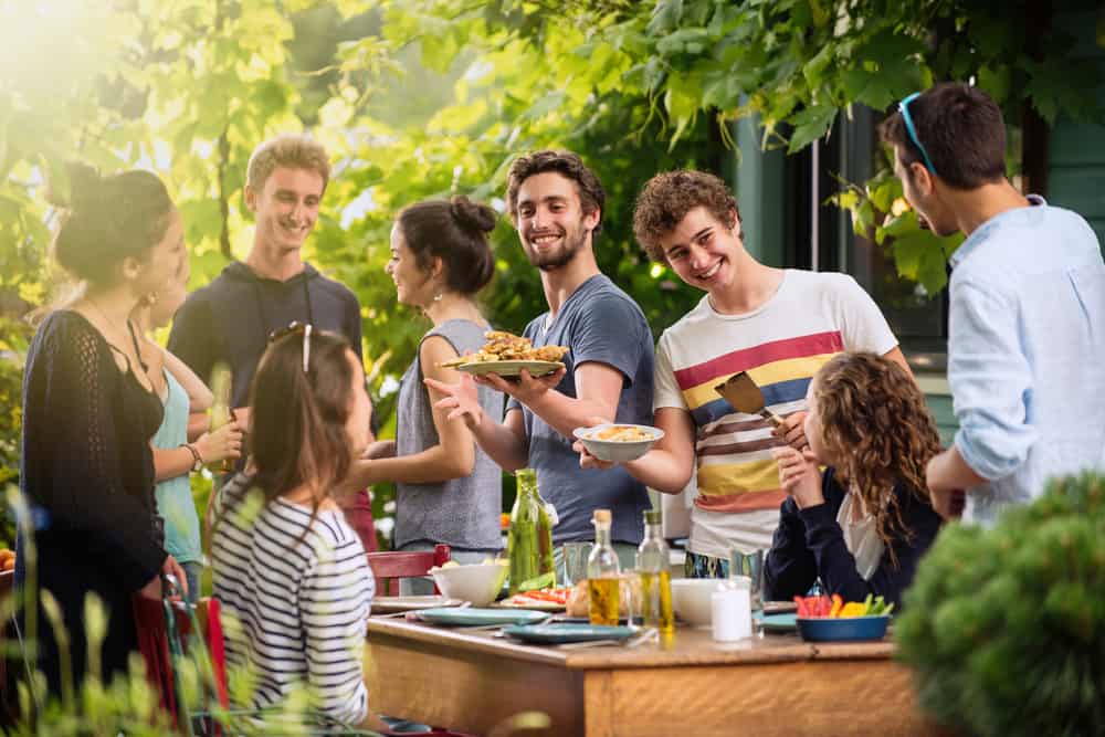 Photo of a backyard picnic