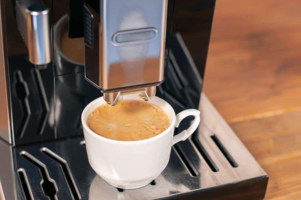 Photo of a coffee machine with two nozzles