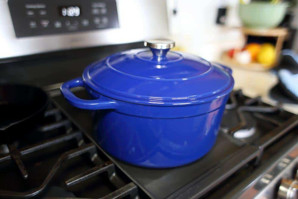 Photo of a Dutch Oven Sitting on Top of a Stove