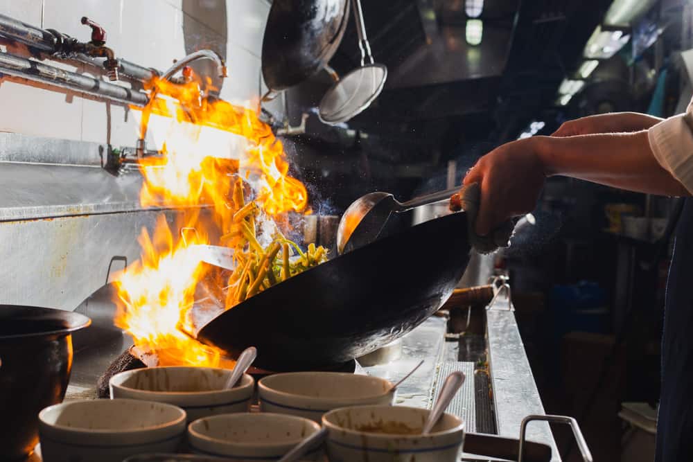 Photo of a Flames Coming Out of a Wok