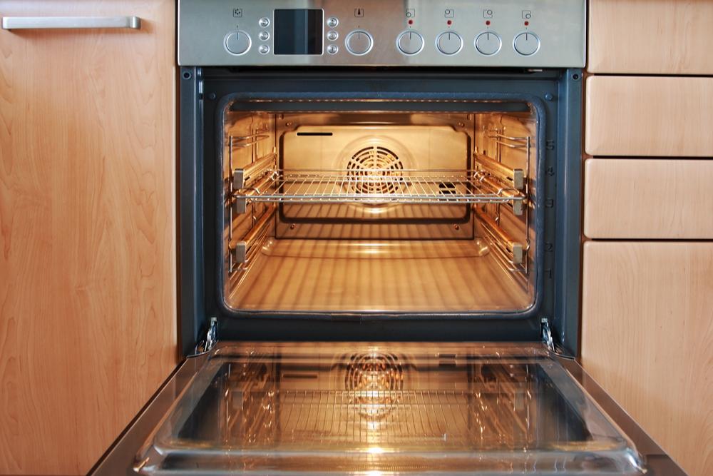 Photo of an open oven