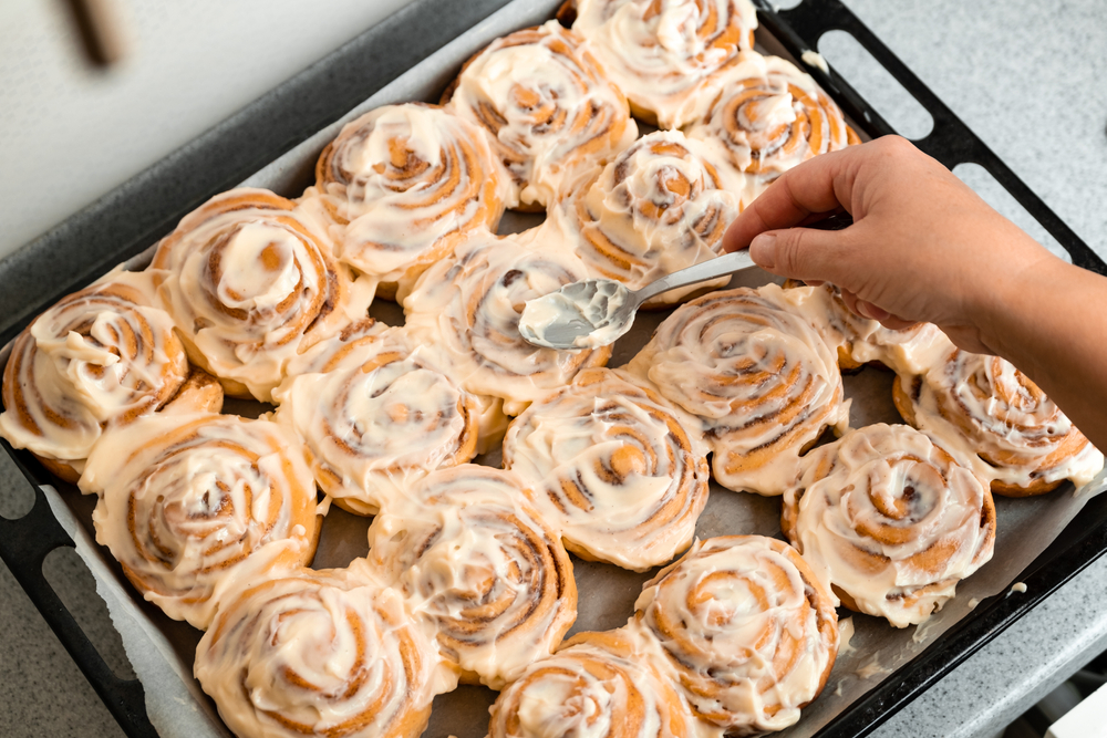 Photo of Cinnamon Rolls on a Cookie Sheet