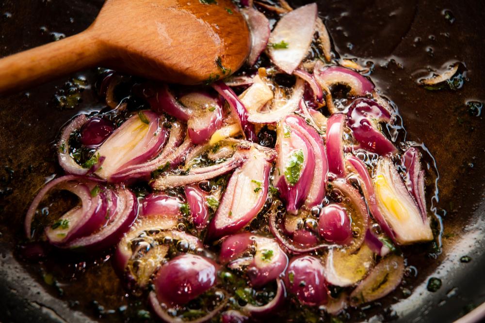 Photo of Red Onions Being Sauteed
