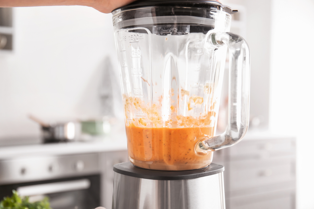 Photo of Soup Being Pureed in a blender
