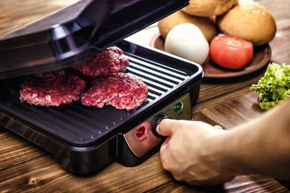 Cooking Hamburgers on an Electric Grill